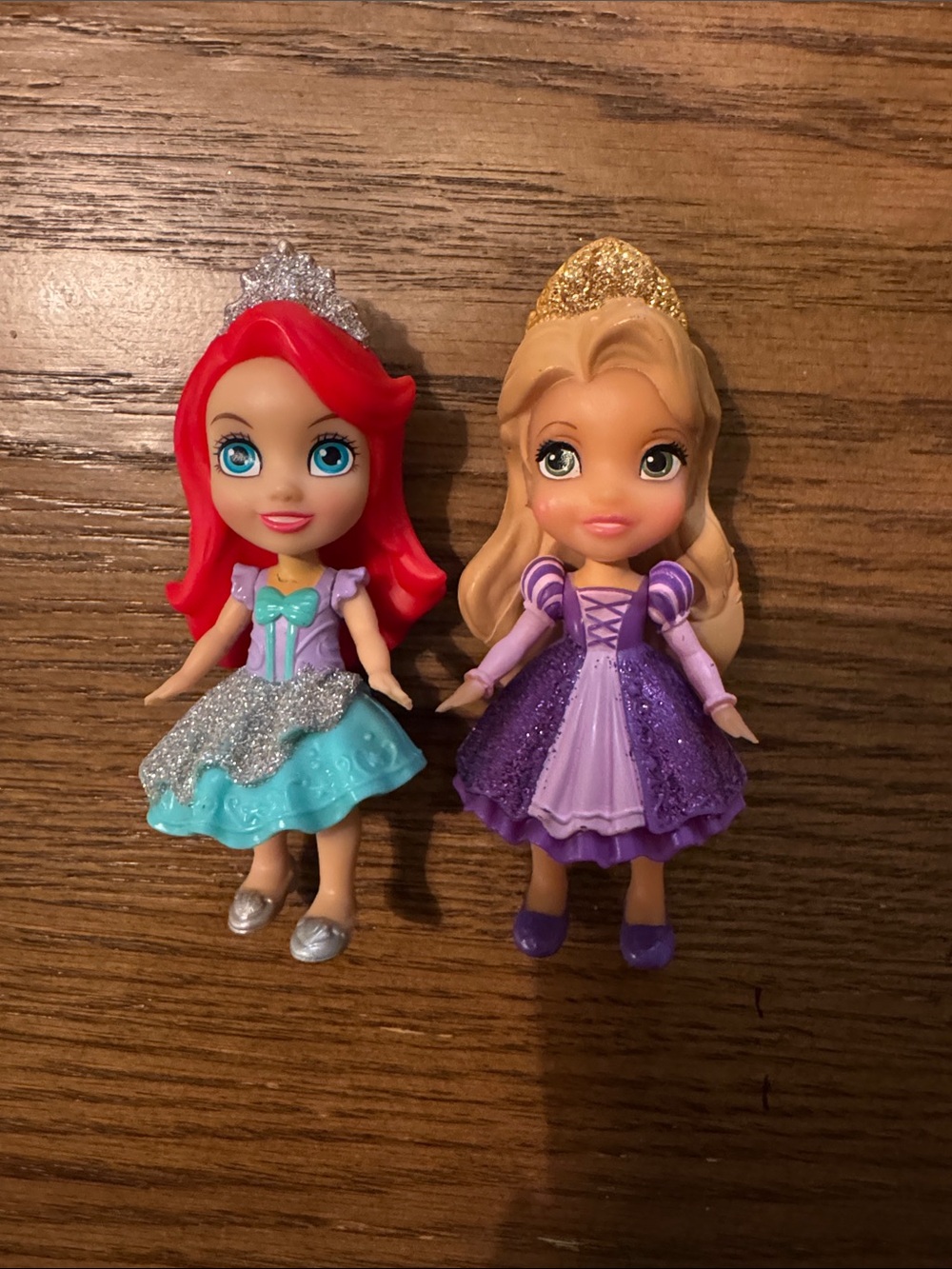 Disney Princess Doll Pair -Ariel Toddler and Rapunzel Doll 3 inch.